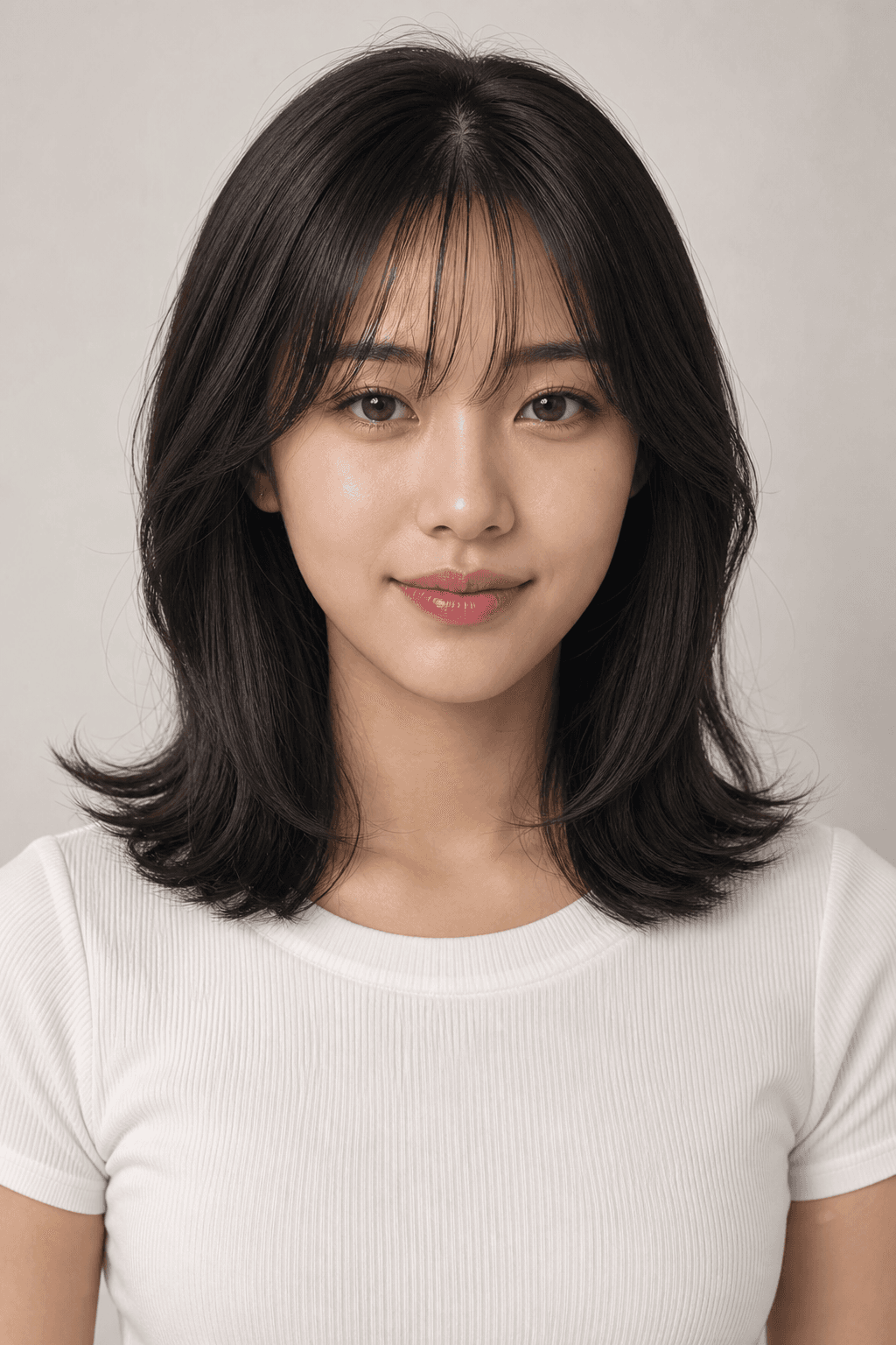 Halo Layers shoulder-length hairstyle direction on a fictional adult